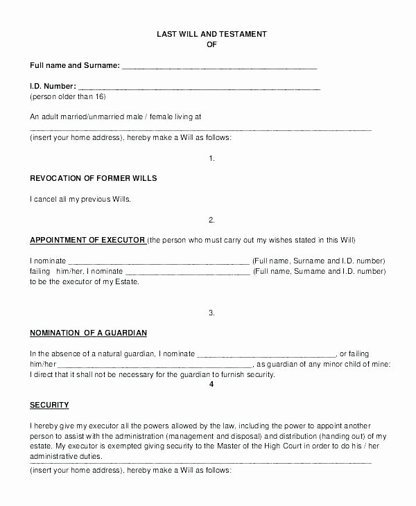 Free Blank Will forms Awesome Last Will Sample Template – Staycertified