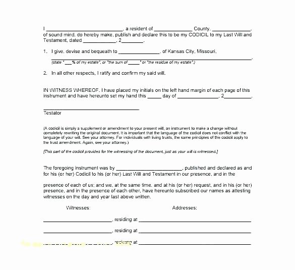 Free Blank Will forms Lovely Last Will and Testament Template form Massachusetts T