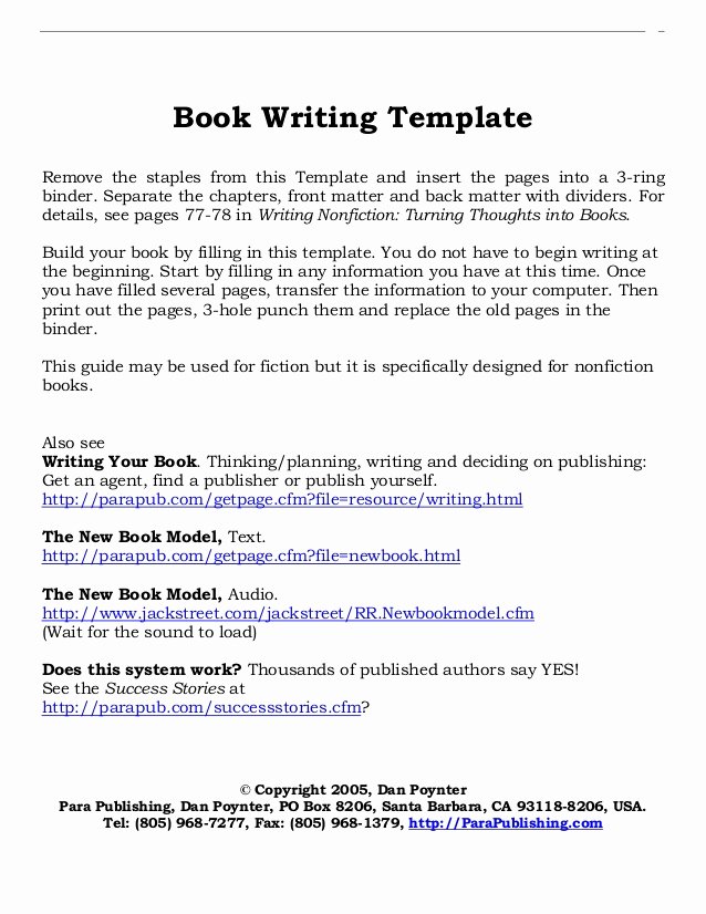 Free Book Writing Template Unique Book Writing Layout Template