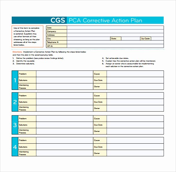 Free Corrective Action Plan Template Awesome Sample Corrective Action Plan Template 9 Documents In