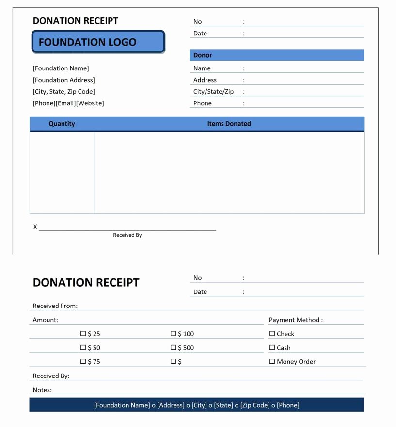 Free Donation Receipt Template Lovely Donation Receipt