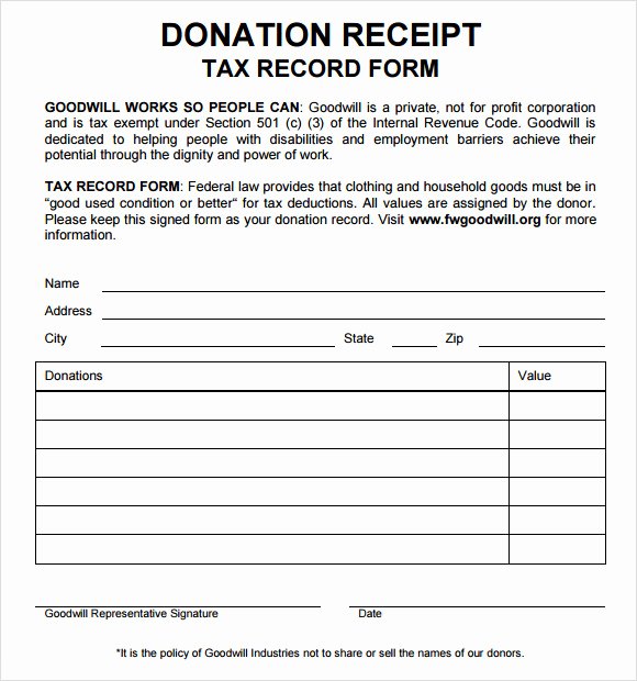 Free Donation Receipt Template New 10 Donation Receipt Templates – Free Samples Examples
