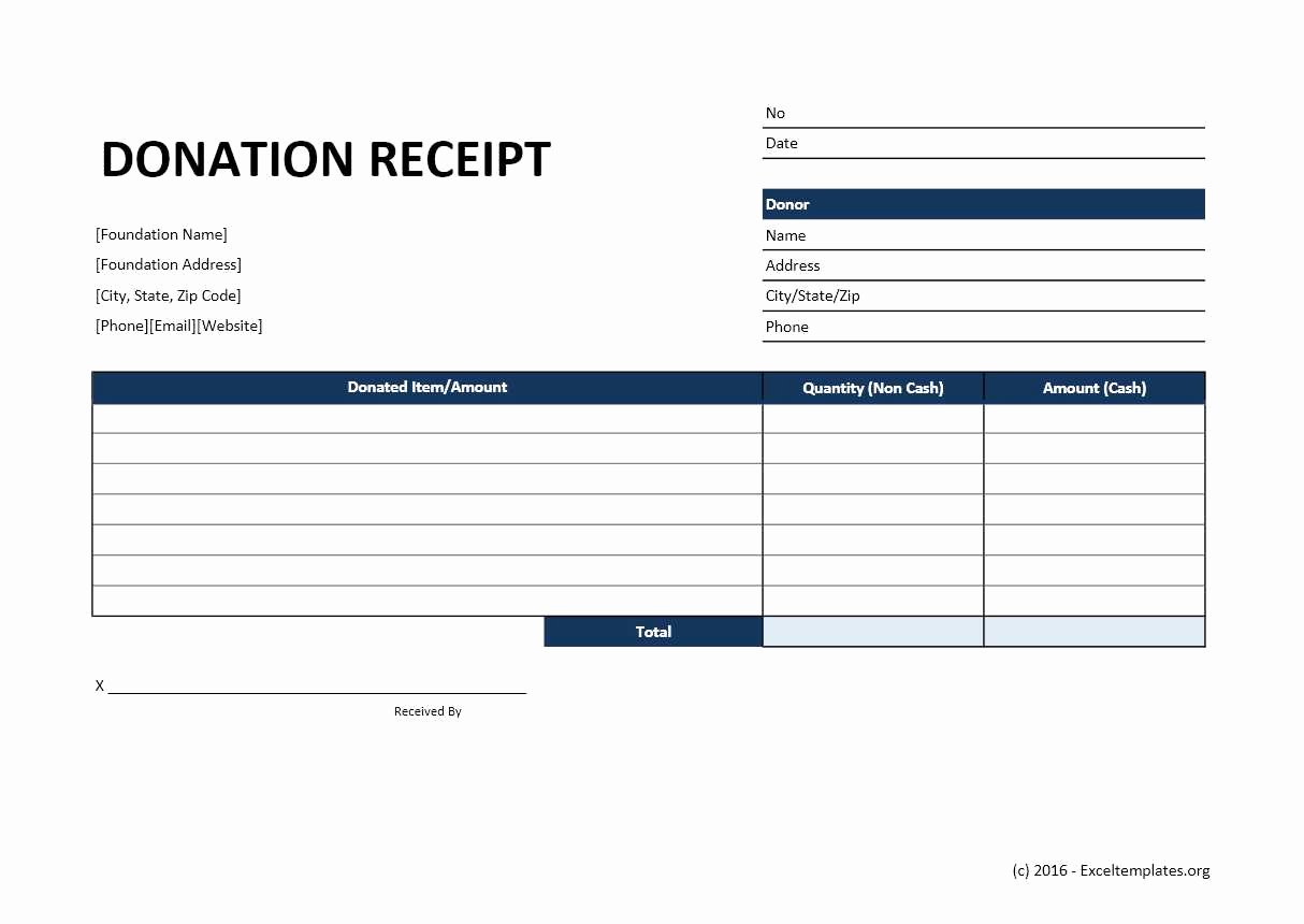 Free Donation Receipt Template Unique Donation Receipt Template Excel Templates