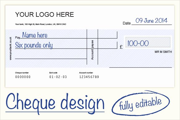 Free Editable Cheque Template Lovely 8 Sample Check Templates to Download