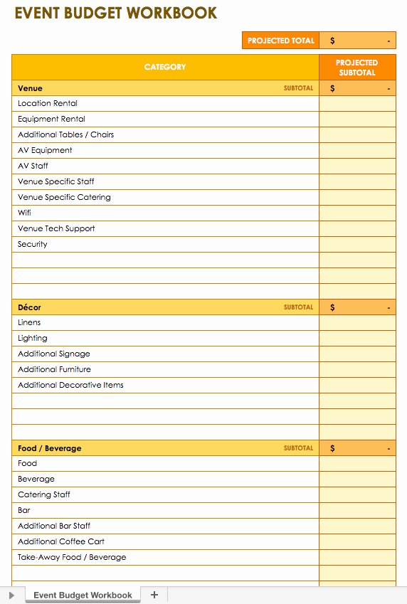 Free event Plan Template Best Of Free event Bud Templates Smartsheet