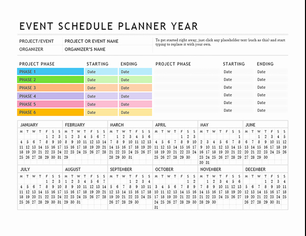 Free event Plan Template New event Planner