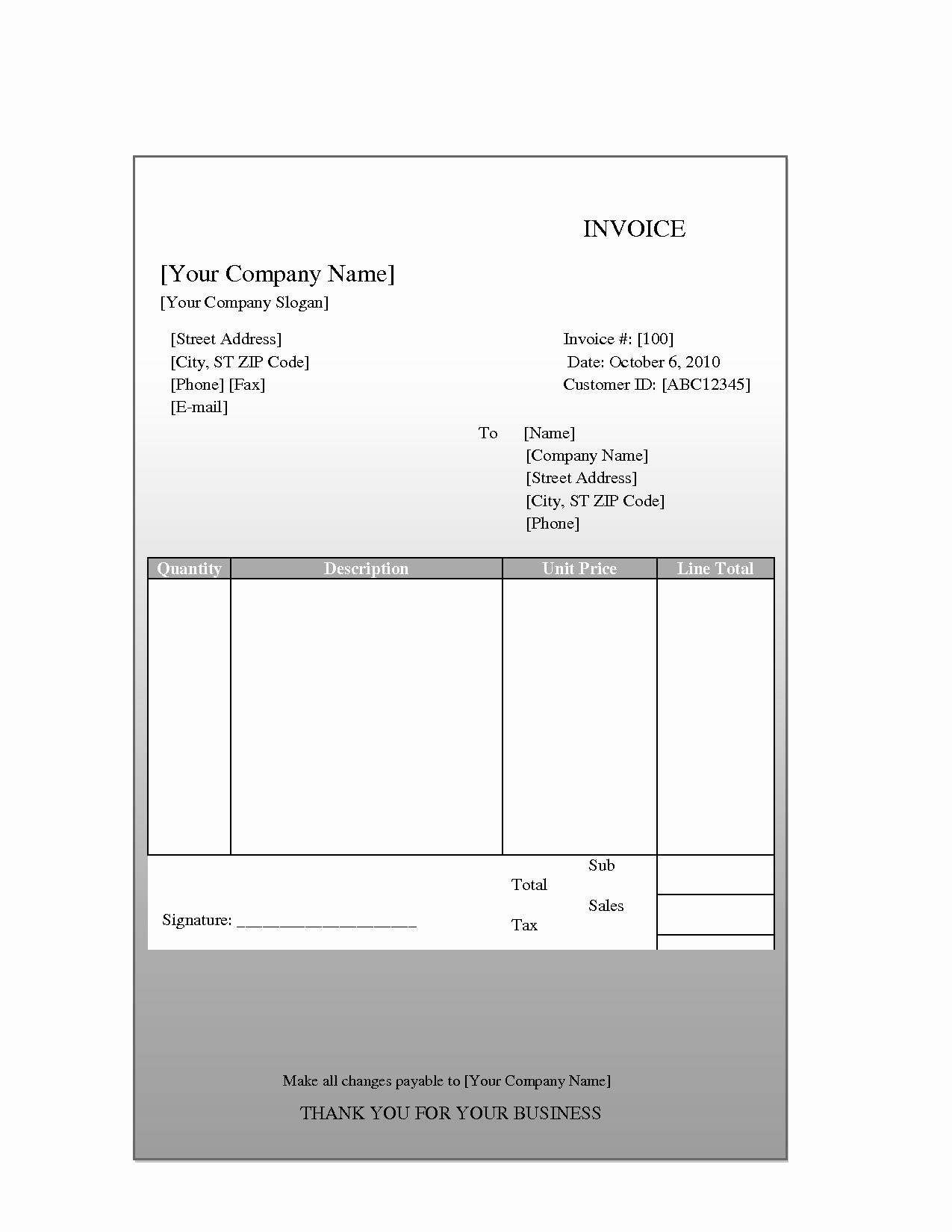 Free Invoice Template for Mac Awesome Word Invoice Template Mac