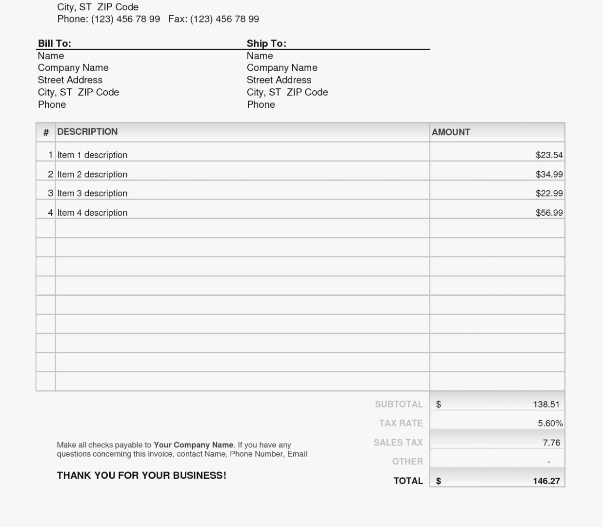 Free Invoice Template for Mac Luxury Free Invoicees for Mace Pages Numbers Best Line Example