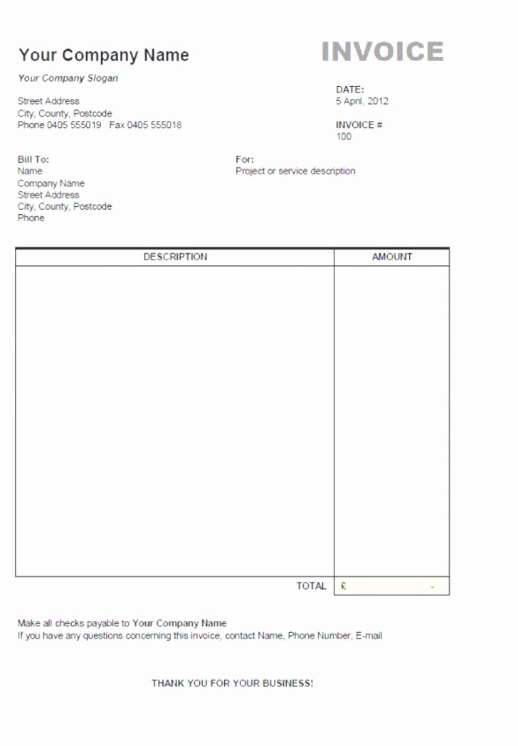 Free Invoice Template for Mac New Word Invoice Template Mac Denryokufo