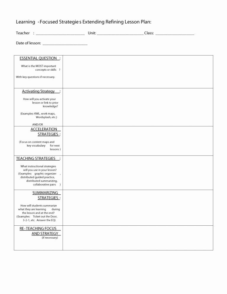 Free Lesson Plan Template Word Beautiful Free Lesson Plan Templates Word Pdf Template Section