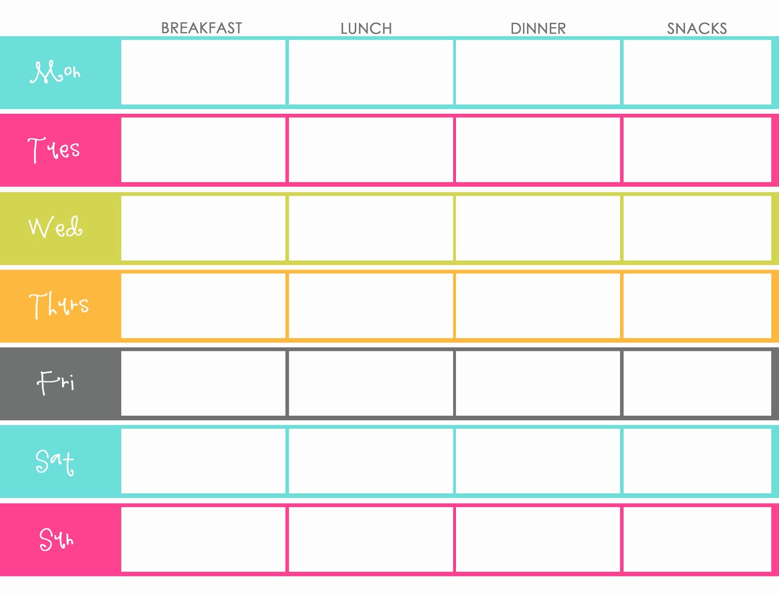 Free Meal Plan Template Awesome Little Housewife Meal Planning