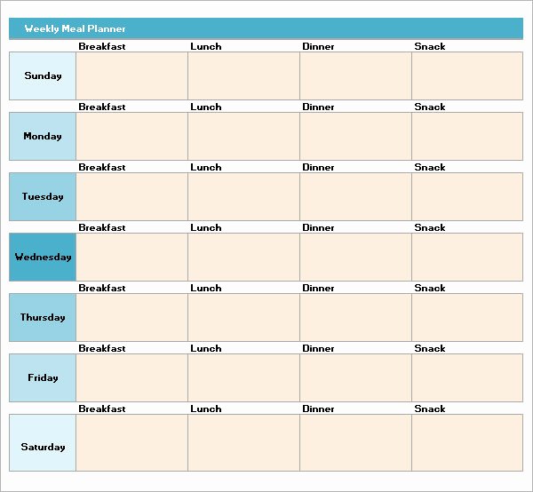 Free Meal Plan Template Inspirational 18 Meal Planning Templates Pdf Excel Word