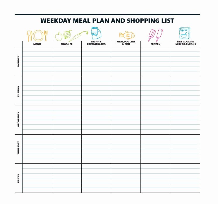 Free Meal Plan Template Luxury 40 Weekly Meal Planning Templates Template Lab