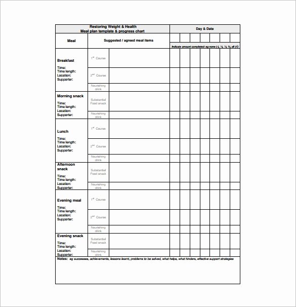 Free Meal Plan Template New 11 Meal Planning Templates Free Sample Example format