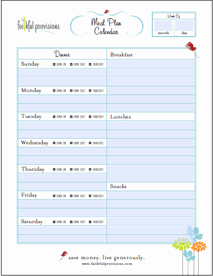 Free Menu Plan Template New Free Meal Planning Templates Over 20 to Choose From