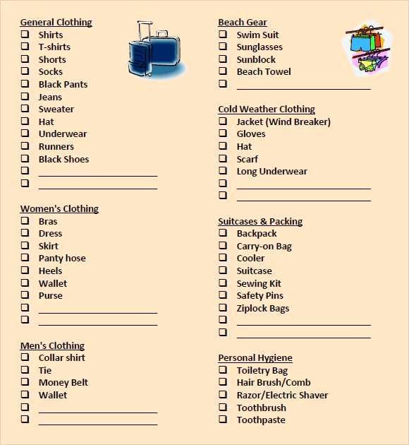 Free Packing List Template Lovely 6 Free Packing List Templates Excel Pdf formats