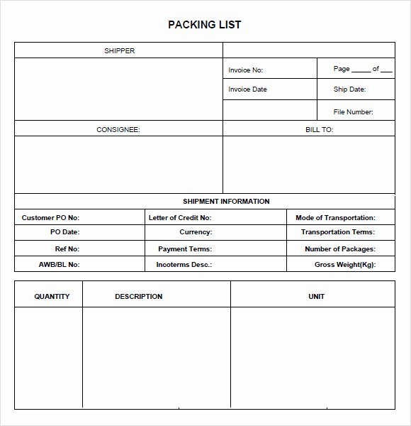 Free Packing List Template Luxury 9 Packing List Templates – Free Samples Examples