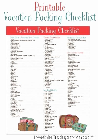 Free Packing List Template Luxury Free Printable Vacation Packing List