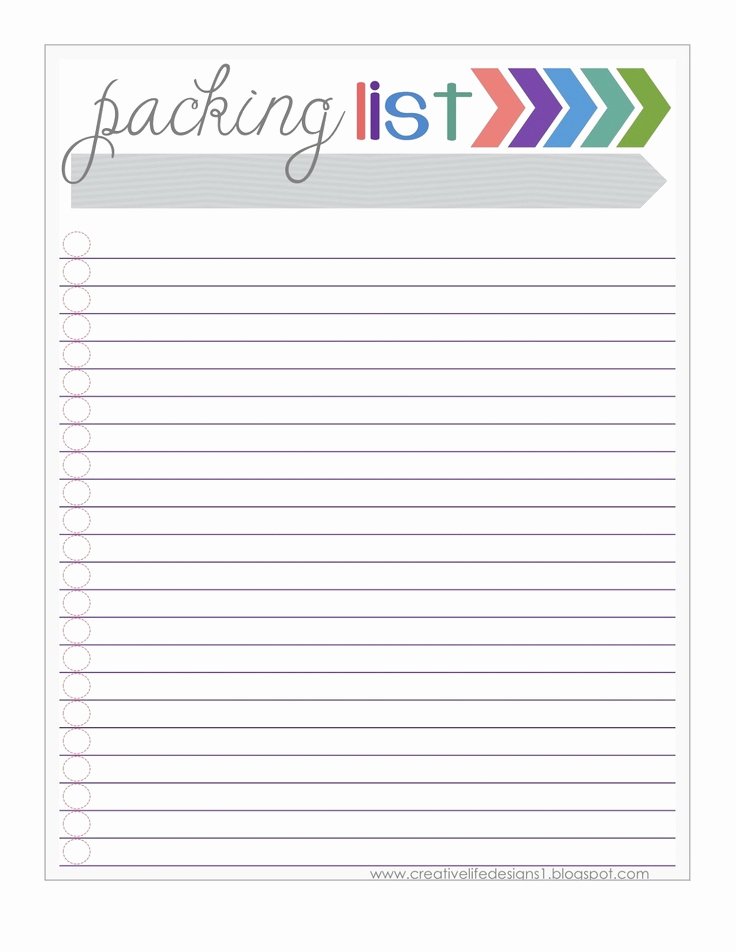 Free Packing List Template Unique Free Packing List Printable Avel