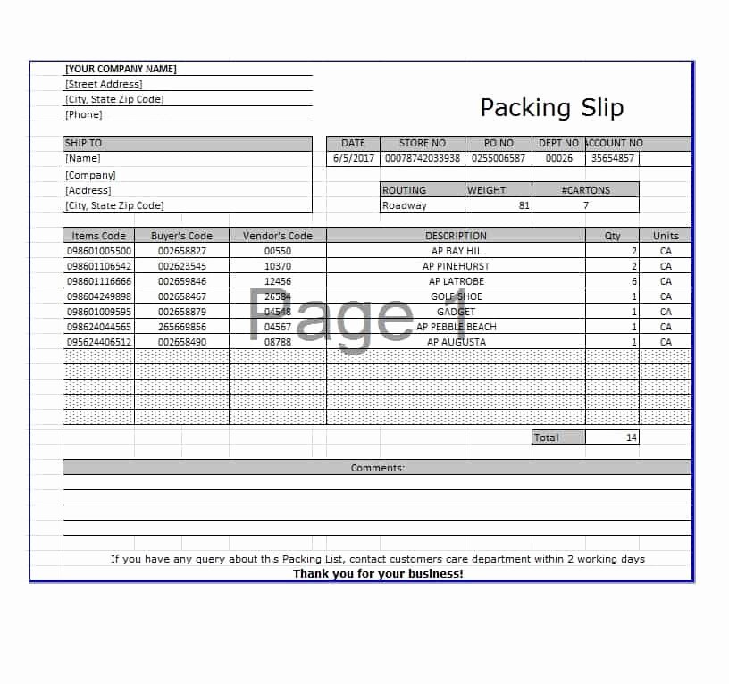 Free Packing Slip Template Elegant 30 Free Packing Slip Templates Word Excel Template