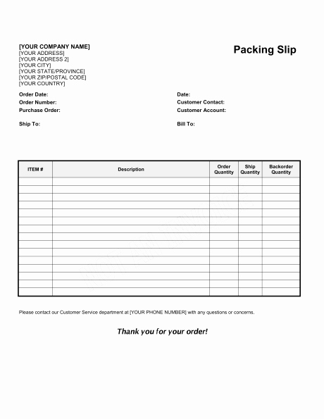 Free Packing Slip Template New Packing Slip Template