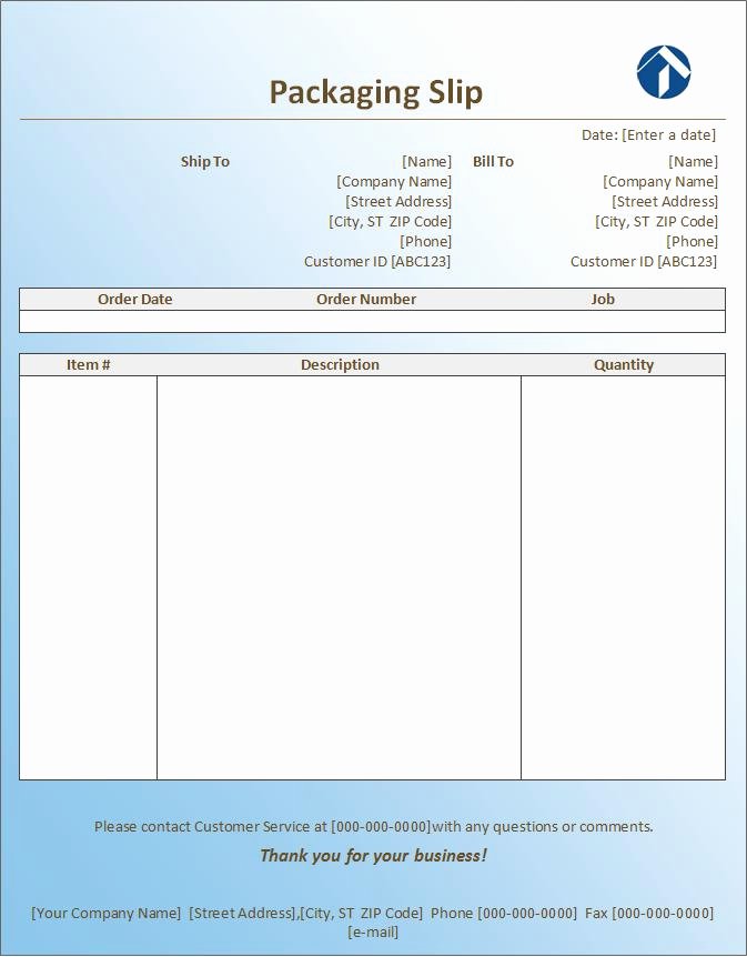 Free Packing Slip Template Unique Packing Slip Template