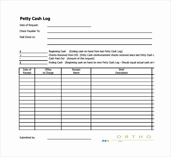 Free Petty Cash Template Elegant Sample Petty Cash Log Template 9 Free Documents In Pdf