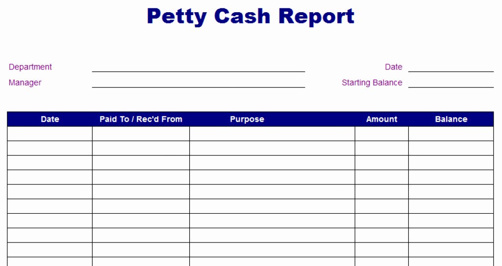 Free Petty Cash Template Lovely Free Printable Petty Cash Template