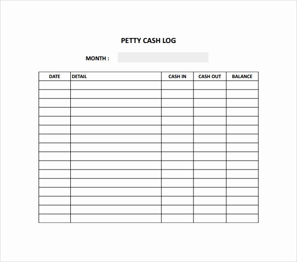 Free Petty Cash Template Luxury Sample Petty Cash Log Template 9 Free Documents In Pdf