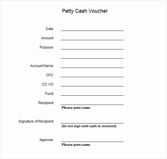 Free Petty Cash Template New Sample Petty Cash Voucher Template 9 Free Documents In