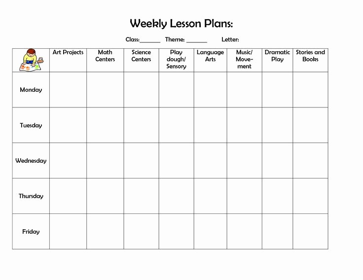 Free Preschool Lesson Plan Template Lovely Infant Blank Lesson Plan Sheets