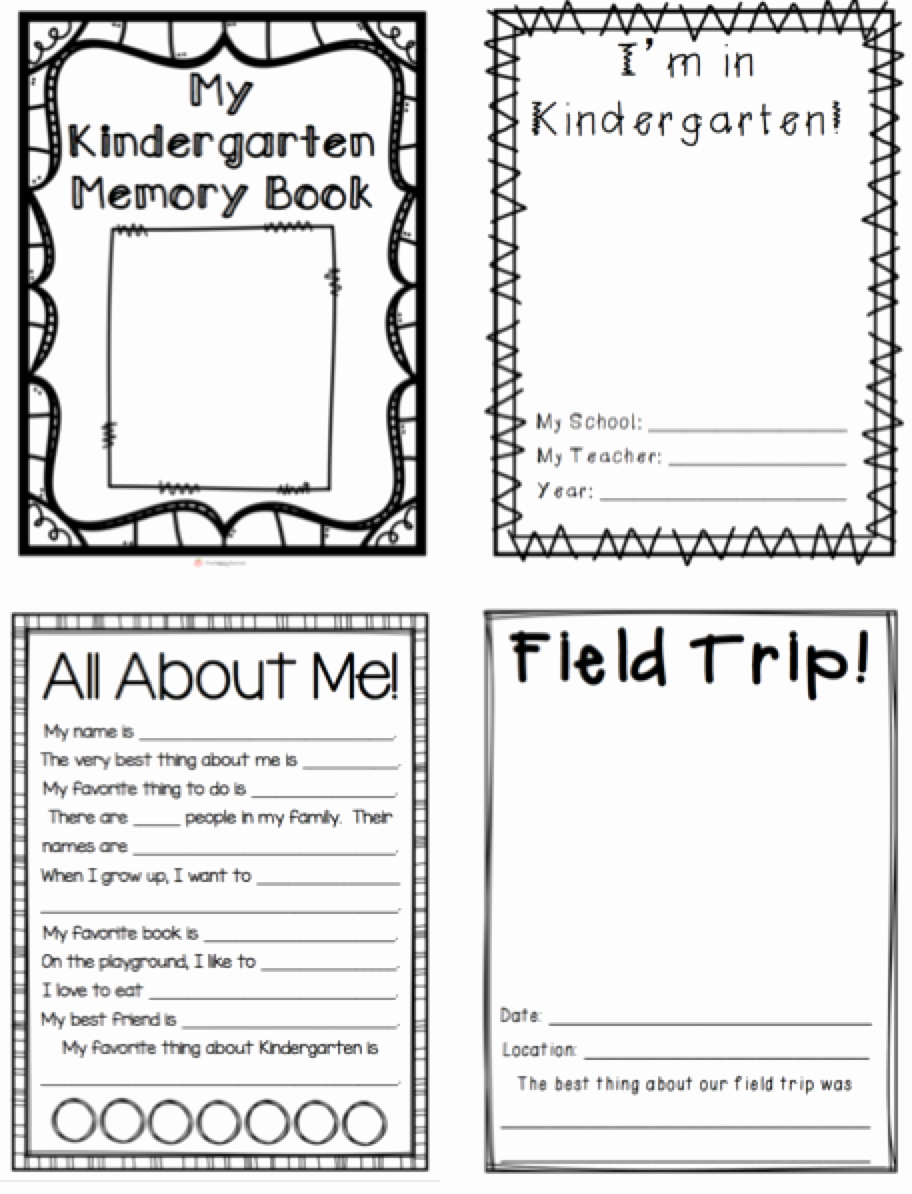 Free Printable Book Template Inspirational Kindergarten Memory Book
