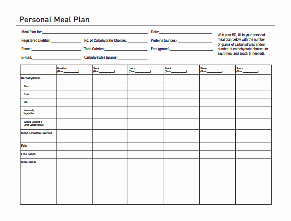Free Printable Meal Plan Template Elegant 14 Meal Planning Template