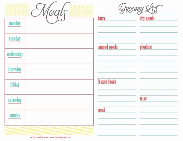 Free Printable Meal Plan Template Inspirational 6 Best Of Free Printable Meal Planner Calorie