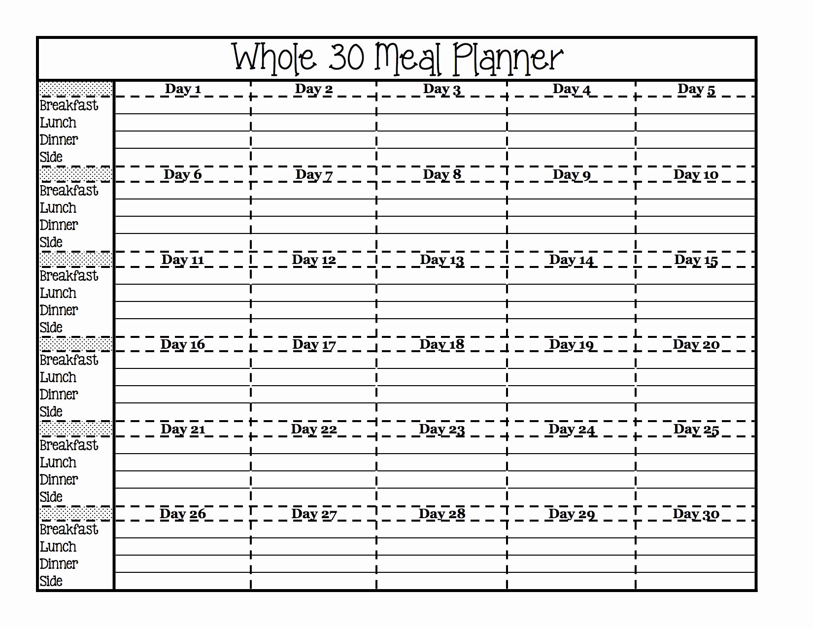 Free Printable Meal Plan Template Unique Preparing Your whole30 Free Printables Fit Your whole