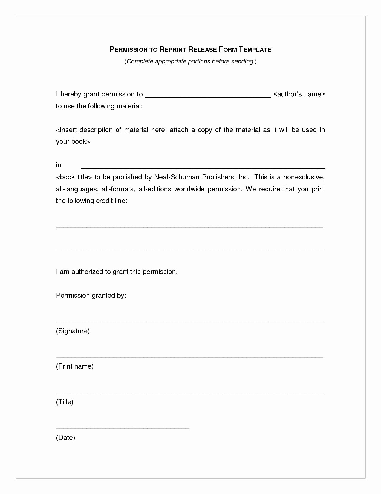 Free Printable Print Release form Luxury Impressive Sample Print Release form