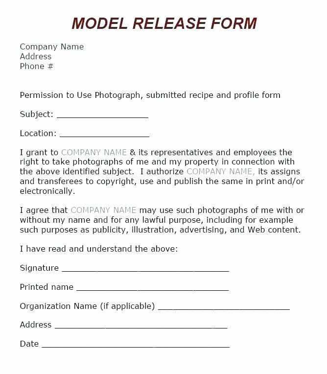 Free Printable Print Release form New Graphy Contract Template Free Copyright Release form