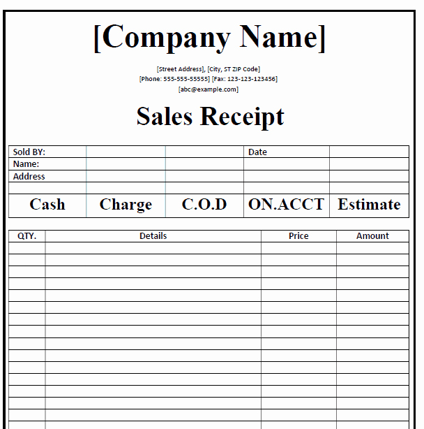 Free Printable Sales Receipt New 50 Free Receipt Templates Cash Sales Donation Taxi