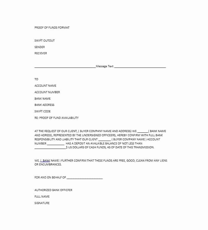 Free Proof Of Funds Fresh 25 Best Proof Of Funds Letter Templates Template Lab