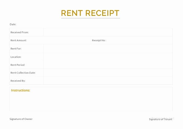 Free Rent Receipt form Awesome Rent Receipt Template 9 Free Word Pdf Documents