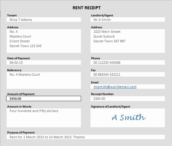 Free Rent Receipt form Inspirational Free Rent Receipt Template In Excel