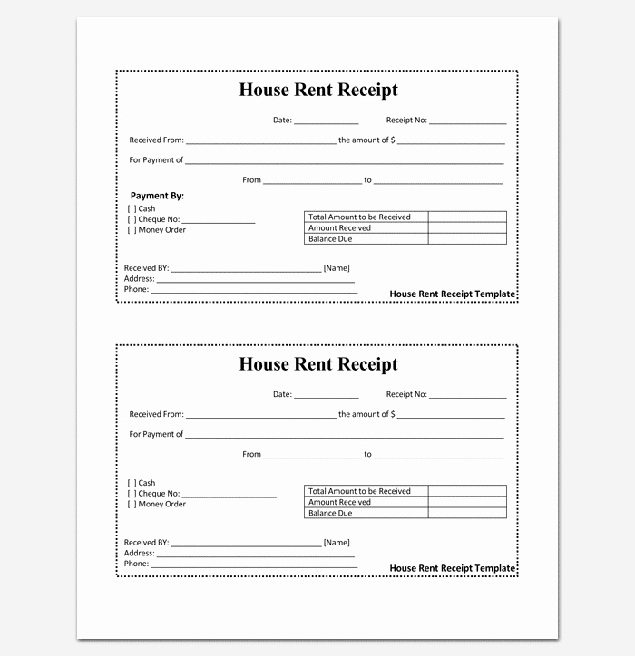 Free Rent Receipt form Lovely Rent Receipt Template 9 forms for Word Doc Pdf format