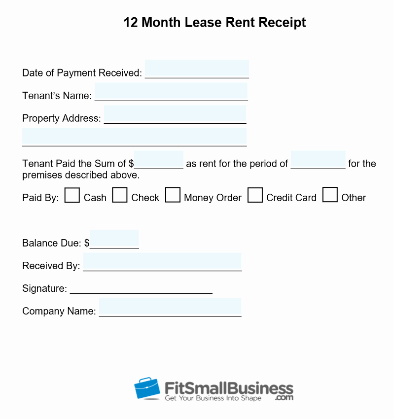 Free Rent Receipt form New Free Printable Rent Receipt Template Download