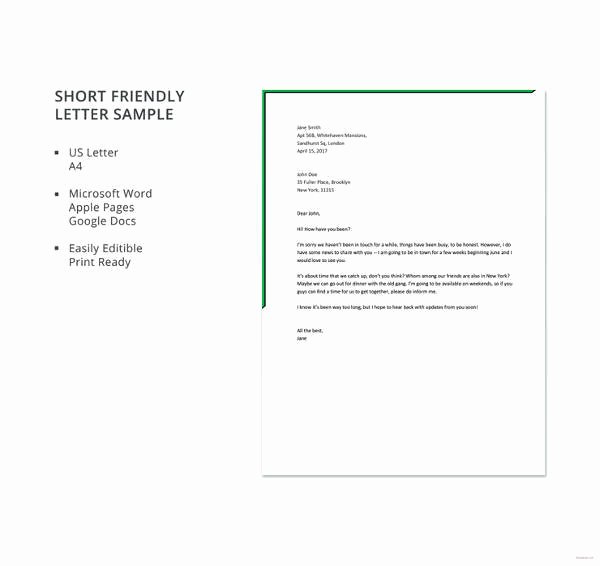 Friendly Letter format Pdf Elegant 49 Friendly Letter Templates Pdf Doc