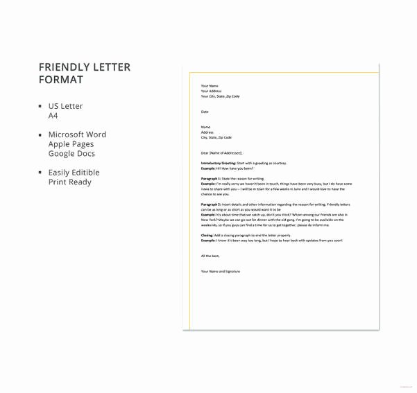 Friendly Letter format Pdf Fresh 49 Friendly Letter Templates Pdf Doc