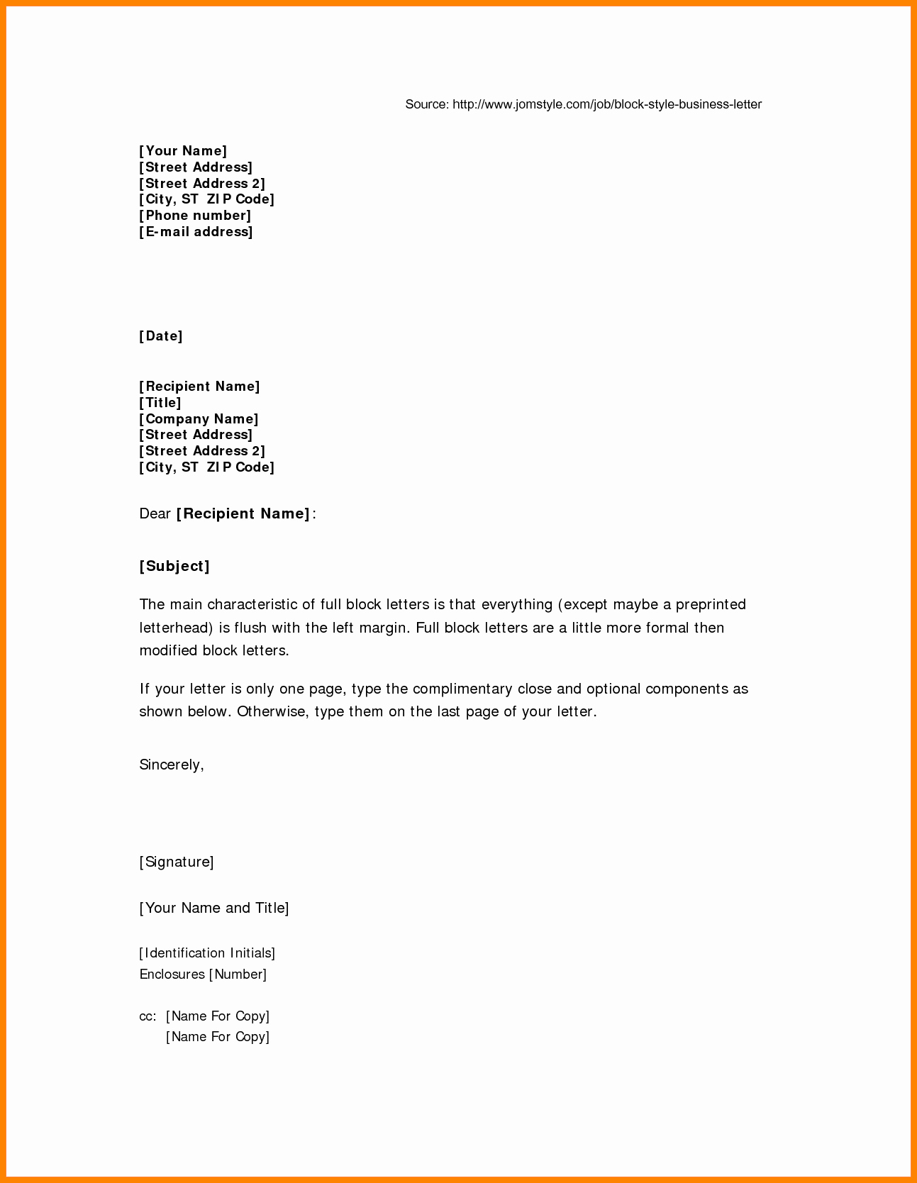 Full Block Business Letter format Best Of Block Style Business Letter Full Application format