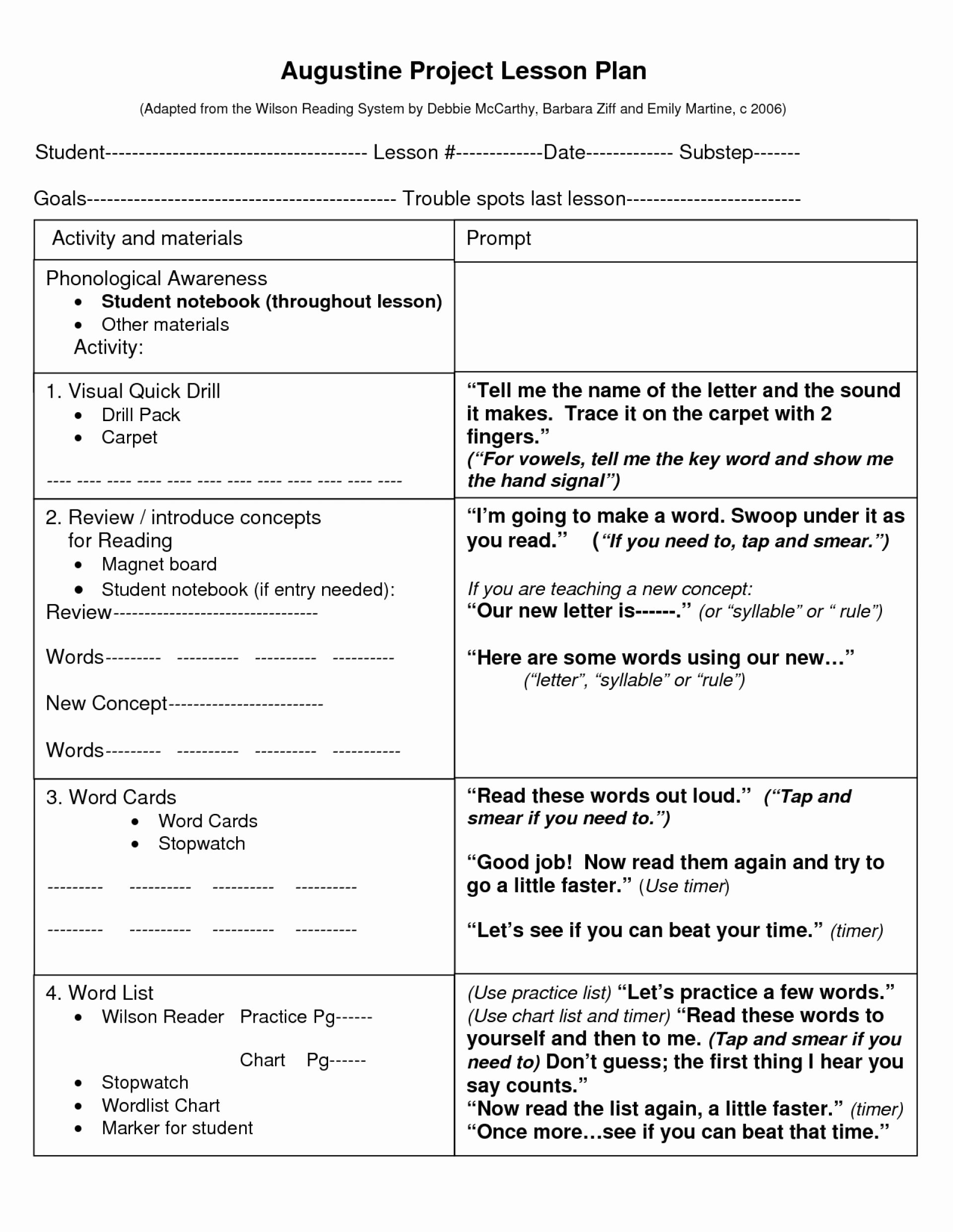 Fundations Lesson Plan Template Unique Fearsome Wilson Lesson Plan Template Tinypetition