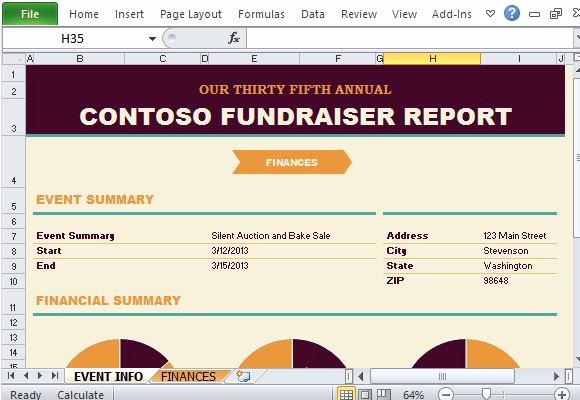 Fundraising Plan Template Excel Awesome Non Profit Fundraising Report Maker for Excel