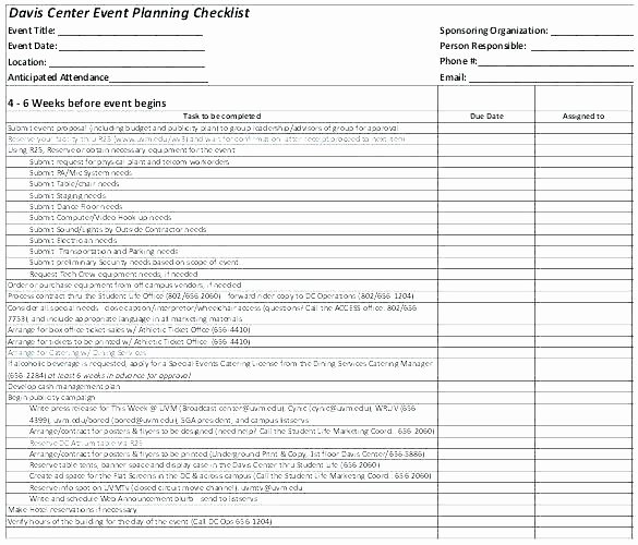 Fundraising Plan Template Excel Fresh event Planning Checklist Template Excel Party Management