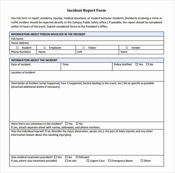 Generic Incident Report Template Beautiful 15 Sample Accident Report Templates Pdf Word Pages